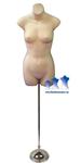 Female 3/4 Form, Fleshtone with Tall adjustable Mannequin Stand, 8" Trumpet Base